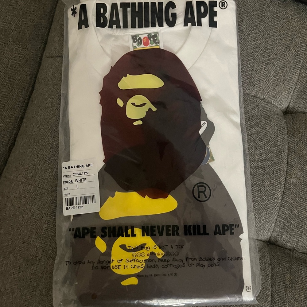 Bape White and Black Dress Shirt